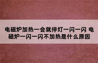 电磁炉加热一会就停灯一闪一闪 电磁炉一闪一闪不加热是什么原因